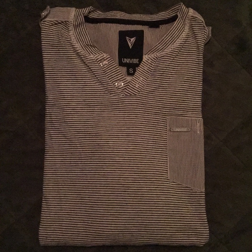 STRIPED LONG SLEEVE SHIRT S